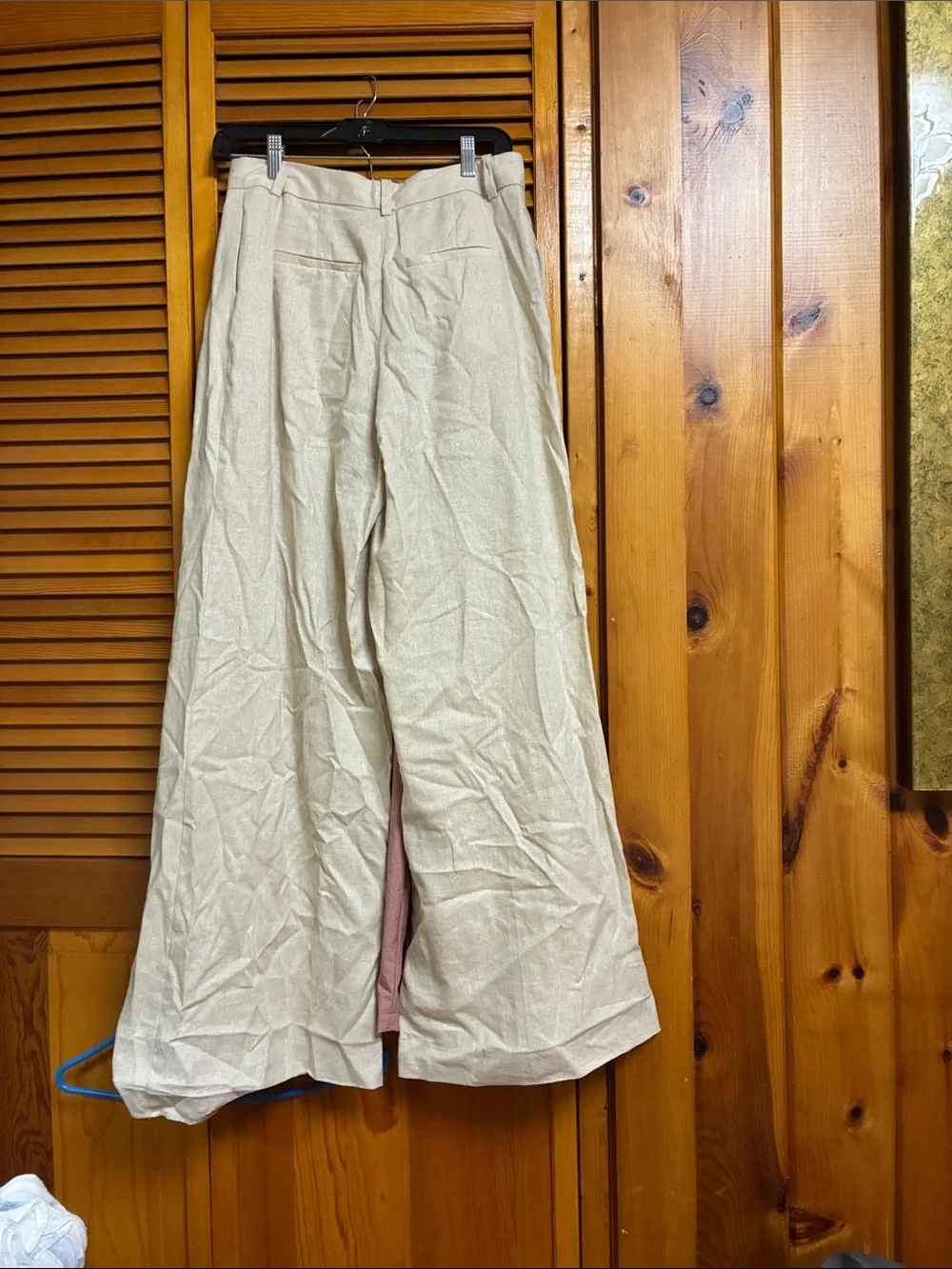 Zara Cream Wide-Leg High Waist Trousers length 42”waist 15”